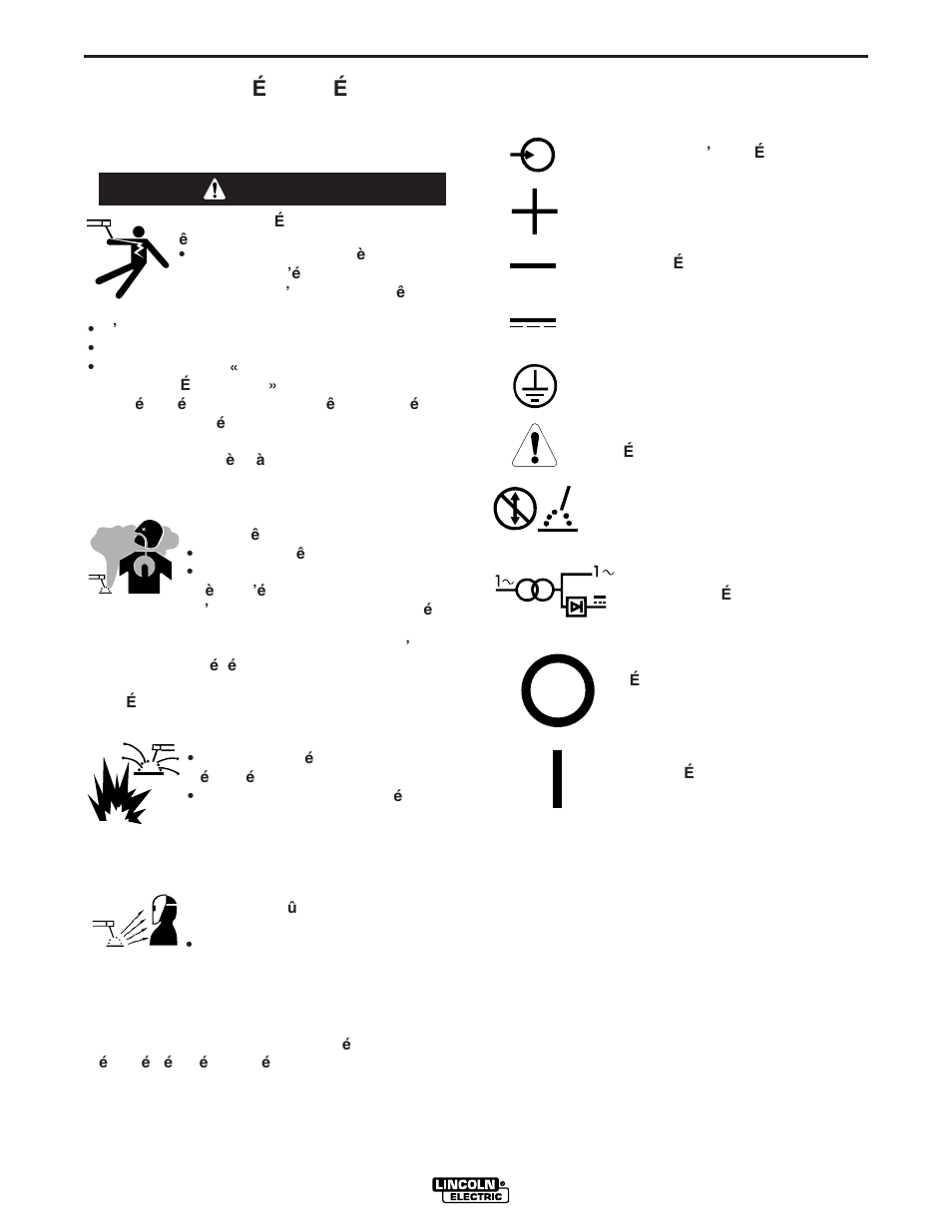 Fonctionnement, Mesures de s é curit é, Avertissement | Lincoln Electric IM895 PRECISION TIG 225 User Manual | Page 16 / 40