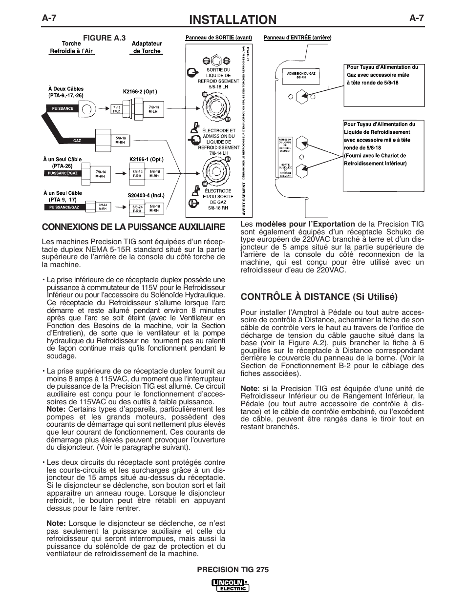 Installation | Lincoln Electric IM935 PRECISION TIG 275 User Manual | Page 14 / 46