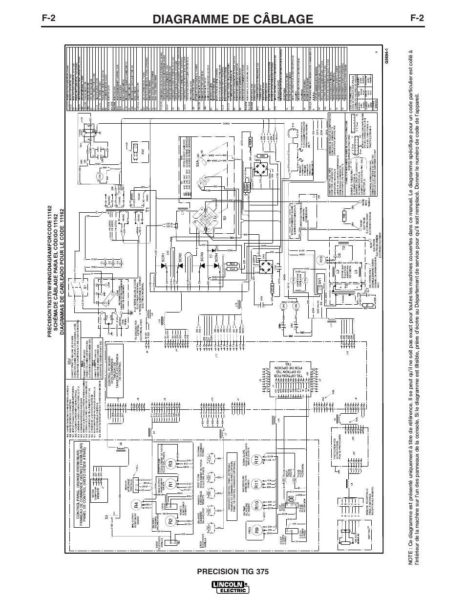 Diagramme de câblage | Lincoln Electric IM898 PRECISION TIG 375 User Manual | Page 40 / 45