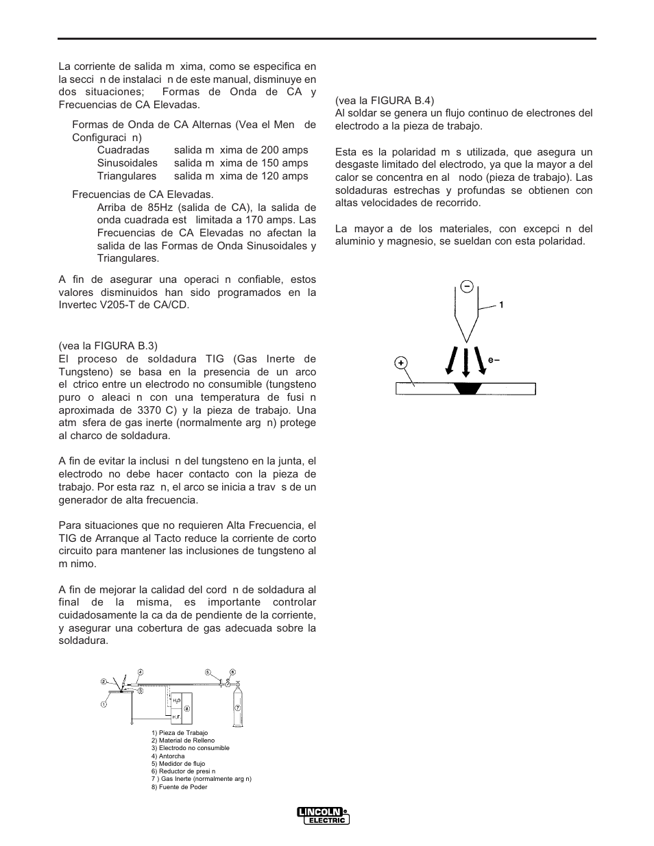 Operacion | Lincoln Electric IM728 INVERTEC V205-T AC_DC TIG User Manual | Page 20 / 36