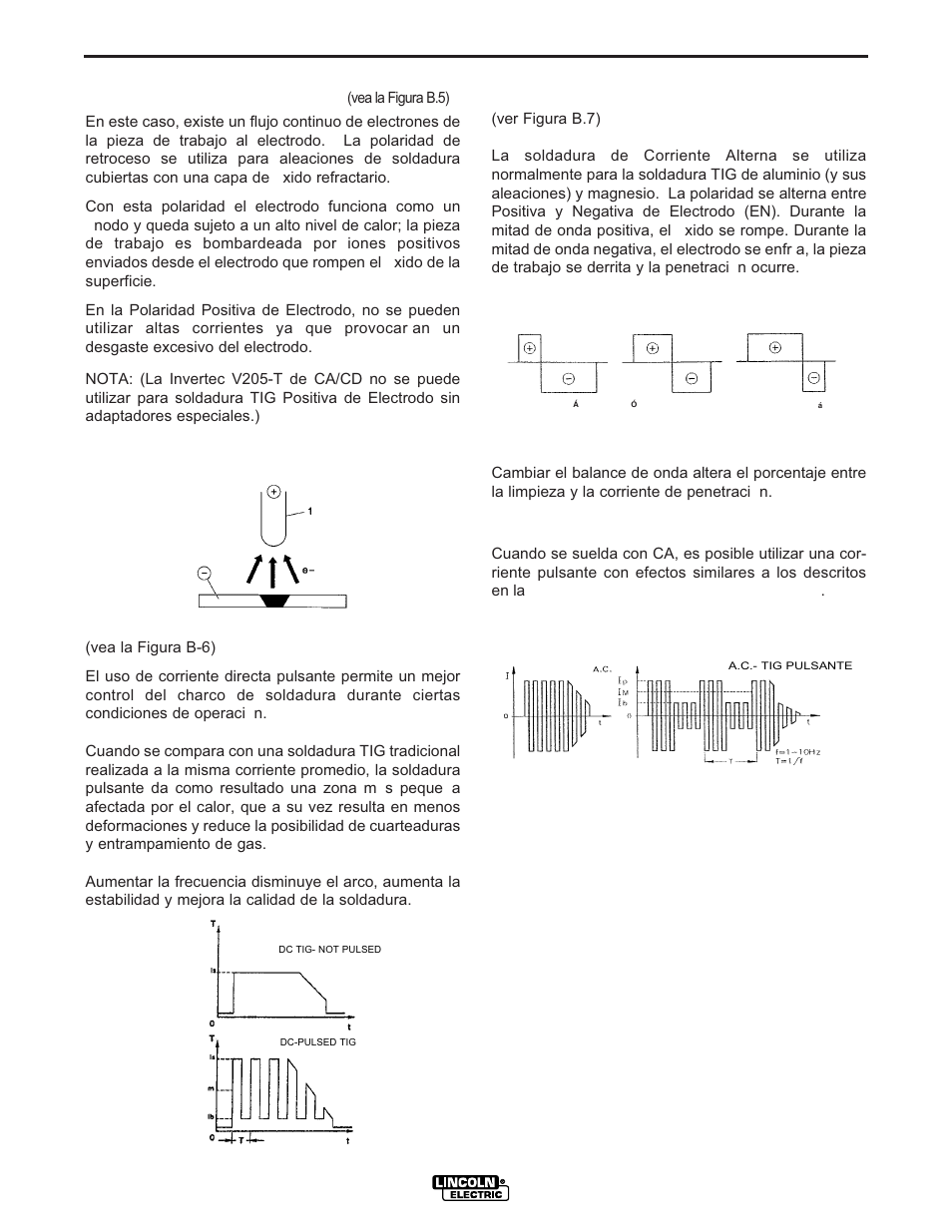 Operacion | Lincoln Electric IM728 INVERTEC V205-T AC_DC TIG User Manual | Page 21 / 36