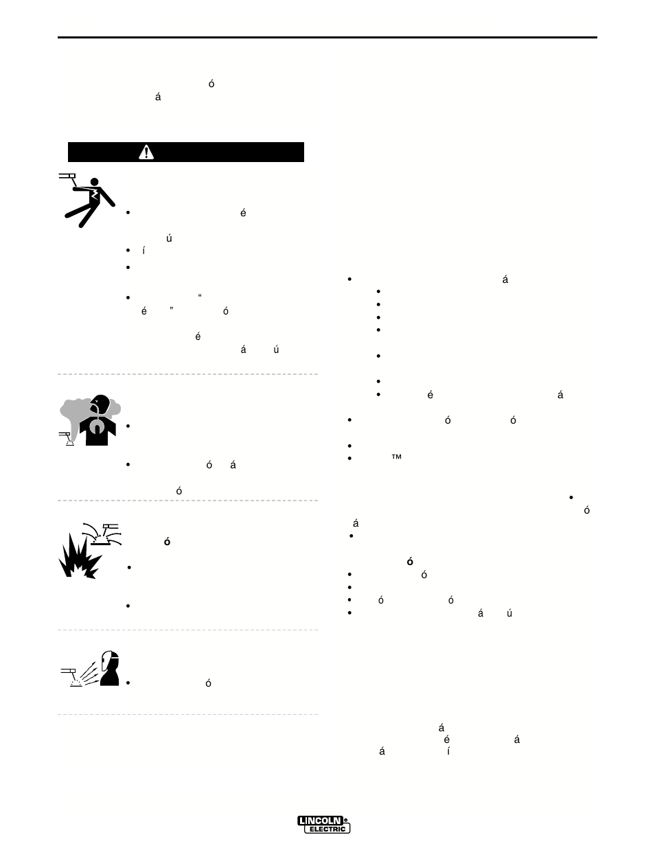 Operacion, Descripcion general, Precauciones de seguridad | Advertencia | Lincoln Electric IM687 SQUARE WAVE TIG 175PRO User Manual | Page 13 / 32