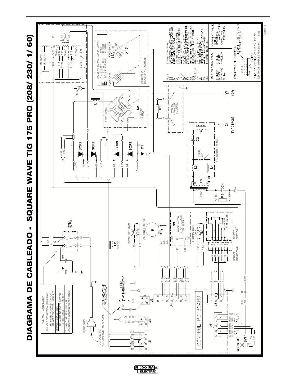 Diagrama de cableado, Square wave tig 175 pro | Lincoln Electric IM687 SQUARE WAVE TIG 175PRO User Manual | Page 26 / 32