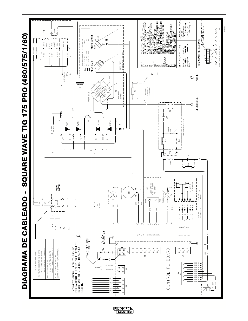 Diagrama de cableado, Square wave tig 175 pro | Lincoln Electric IM687 SQUARE WAVE TIG 175PRO User Manual | Page 27 / 32