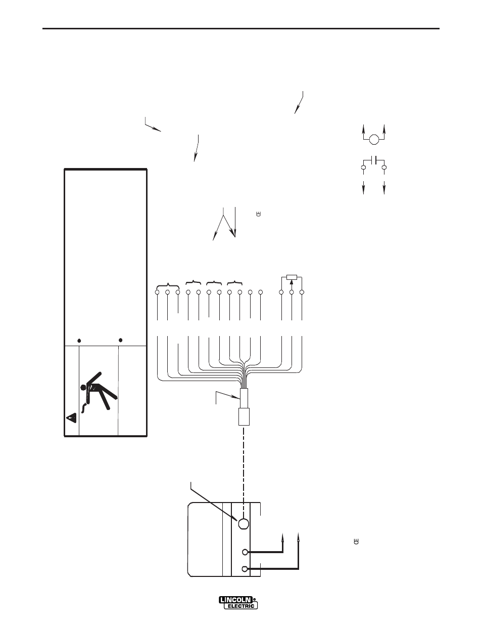 Diagramas, Fuente de poder cv a un adaptador universal k867, Adver tencia | Lincoln Electric IM860 IDEALARC CV-305 User Manual | Page 30 / 41