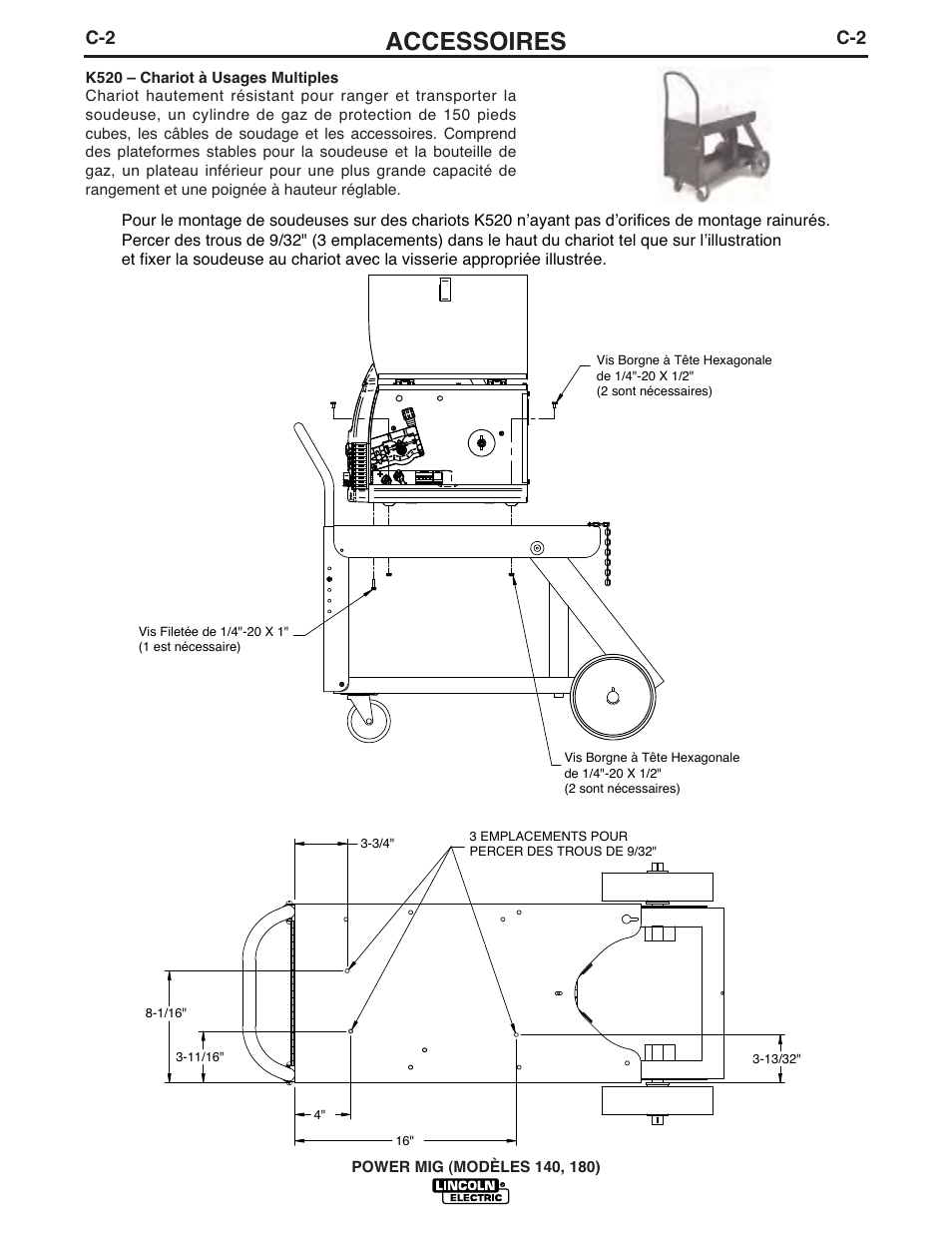 Accessoires | Lincoln Electric IM890 POWER MIG 140_180 User Manual | Page 27 / 42