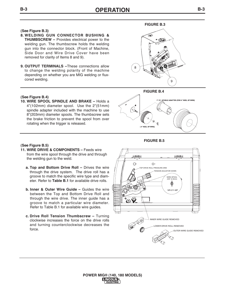 Operation | Lincoln Electric IMT10099 POWER MIG 140_180 User Manual | Page 14 / 104