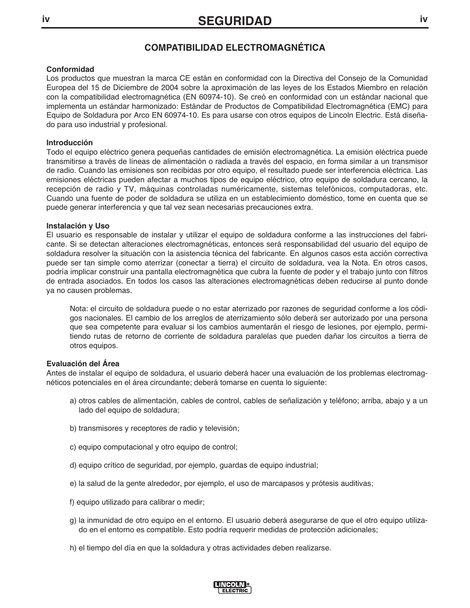 Seguridad | Lincoln Electric IMT10099 POWER MIG 140_180 User Manual | Page 40 / 104