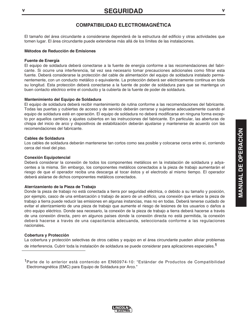 Seguridad, Manual de operación | Lincoln Electric IMT10099 POWER MIG 140_180 User Manual | Page 41 / 104