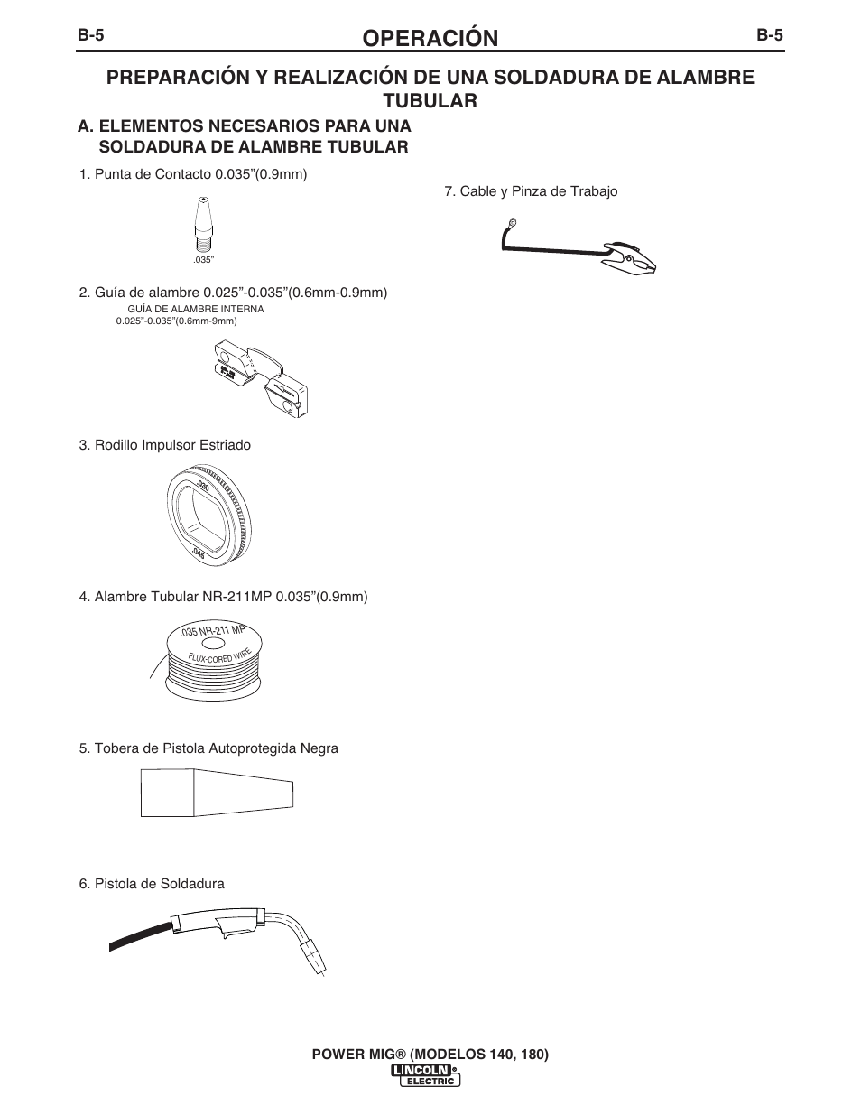 Operación | Lincoln Electric IMT10099 POWER MIG 140_180 User Manual | Page 50 / 104