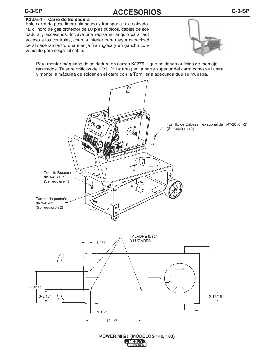 Accesorios, C-3-sp | Lincoln Electric IMT10099 POWER MIG 140_180 User Manual | Page 60 / 104