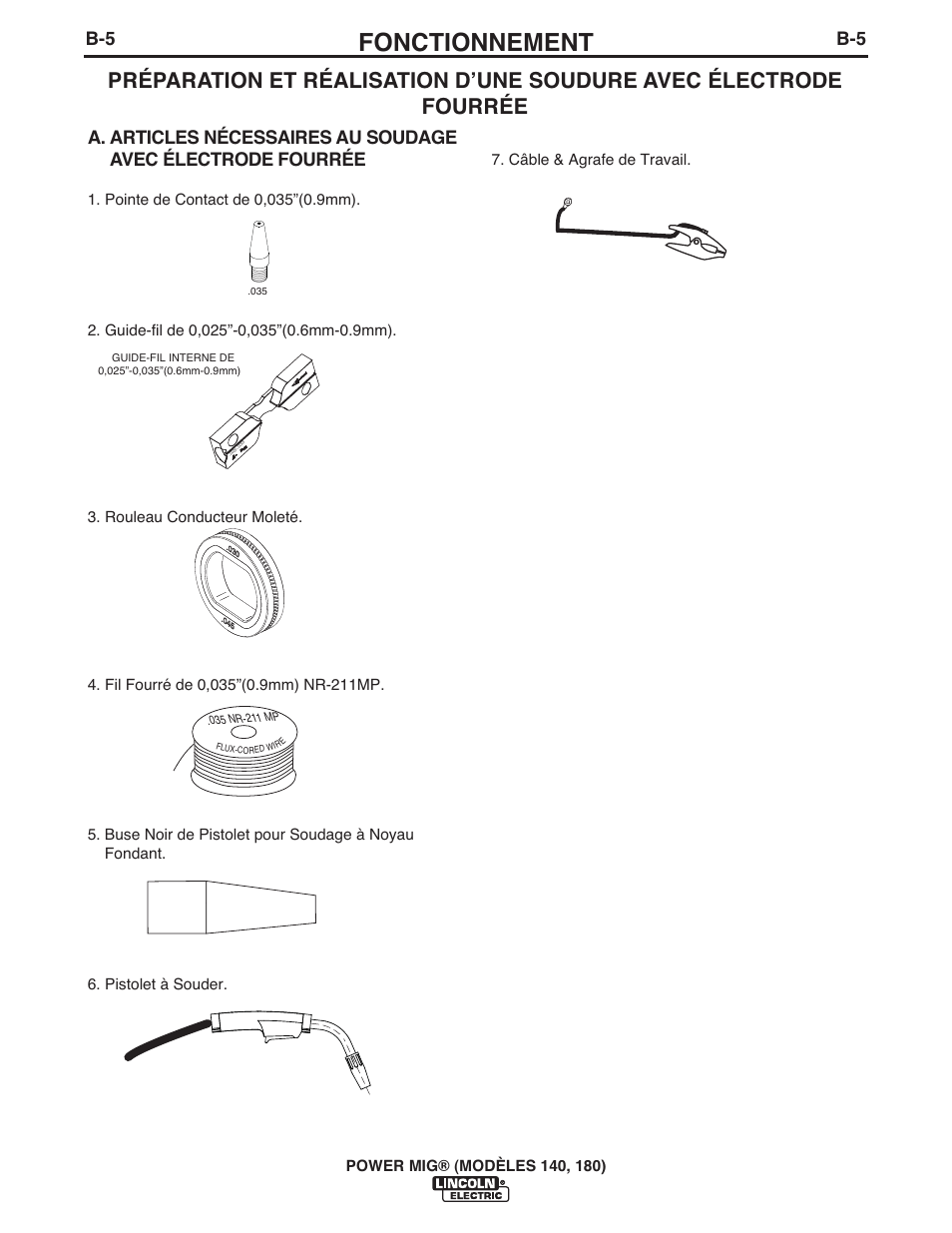 Fonctionnement | Lincoln Electric IMT10099 POWER MIG 140_180 User Manual | Page 84 / 104