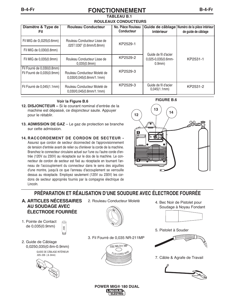 Fonctionnement | Lincoln Electric IMT10089 POWER MIG 180 DUAL User Manual | Page 72 / 92