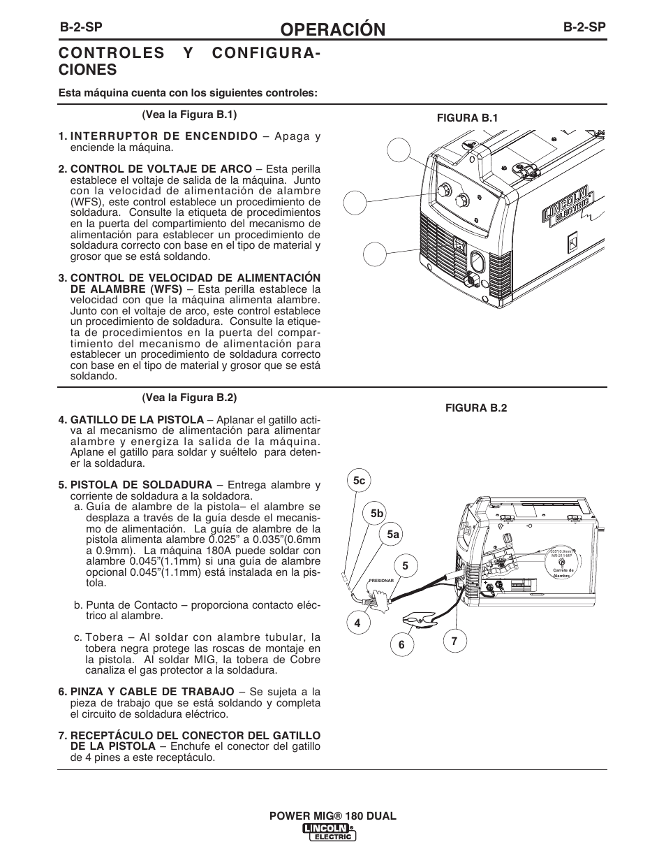 Operación, Controles y configura- ciones | Lincoln Electric IMT10106 POWER MIG 180 DUAL User Manual | Page 40 / 92