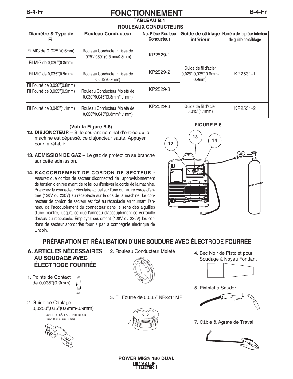 Fonctionnement | Lincoln Electric IMT10106 POWER MIG 180 DUAL User Manual | Page 72 / 92