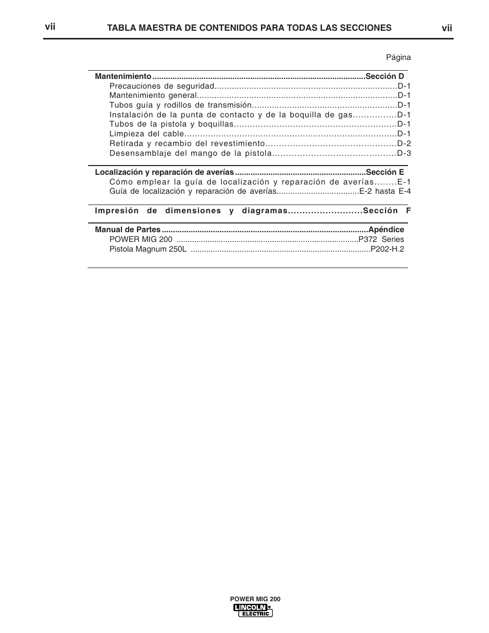 Lincoln Electric IM693 POWER MIG 200 User Manual | Page 8 / 32