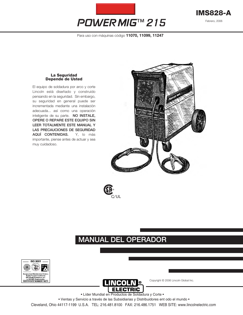 Lincoln Electric IM828 POWER MIG 215 User Manual | 35 pages