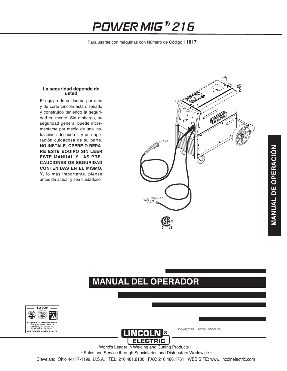 Power mig, Manual del operador | Lincoln Electric IMT10097 POWER MIG 216 User Manual | Page 33 / 100