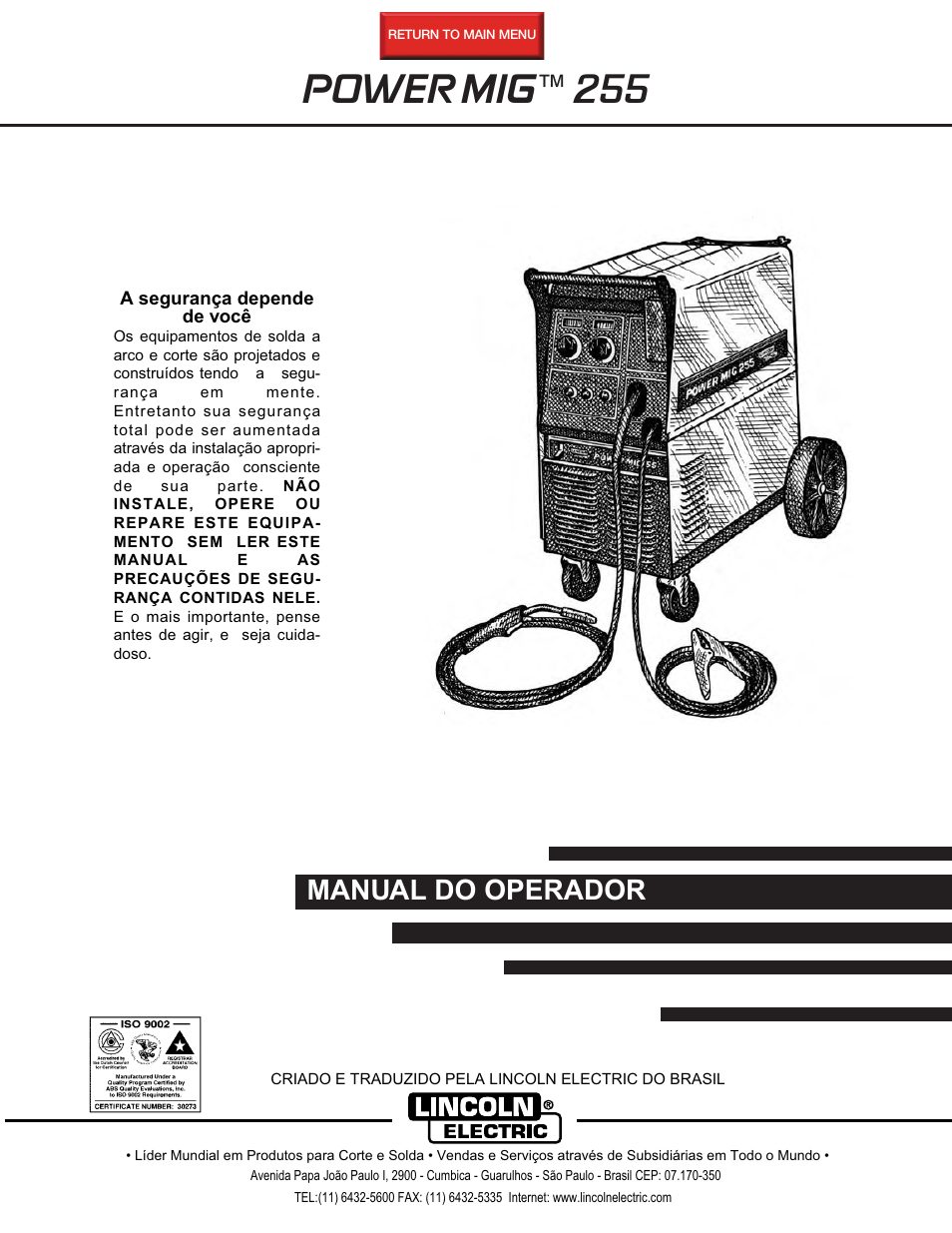 Lincoln Electric IMT636 POWER MIG 255 User Manual | 41 pages