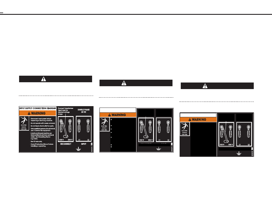 Advertencia warning avertissement, Installation instalacion installation | Lincoln Electric IMT864 POWER MIG 255C User Manual | Page 12 / 58