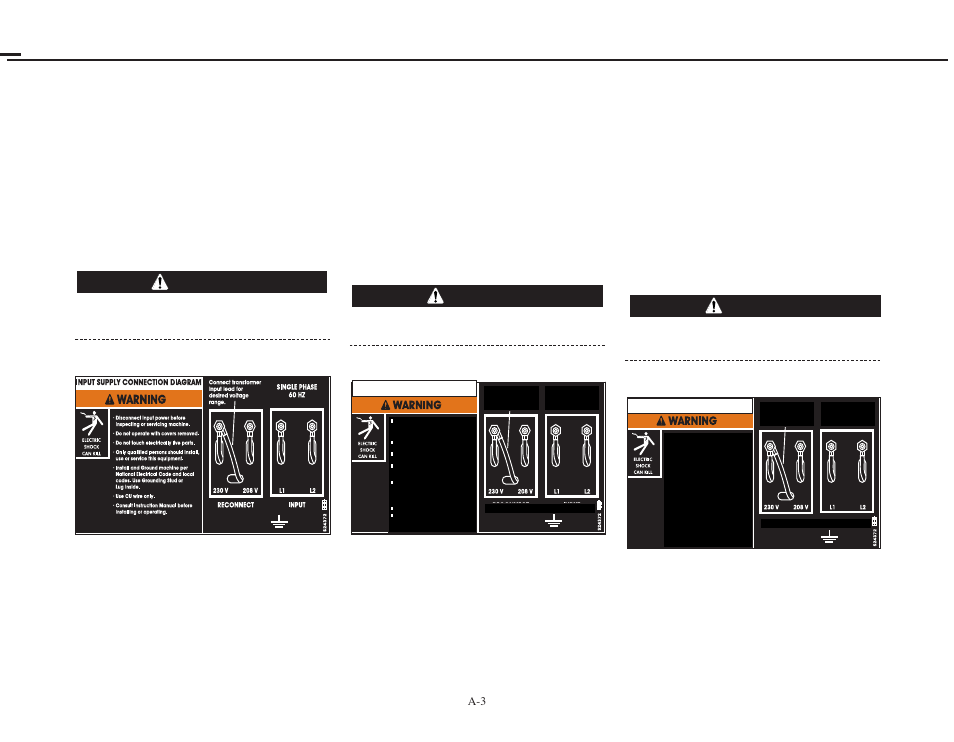 Advertencia warning avertissement, Installation instalacion installation | Lincoln Electric IMT977 POWER MIG 255XT User Manual | Page 12 / 59