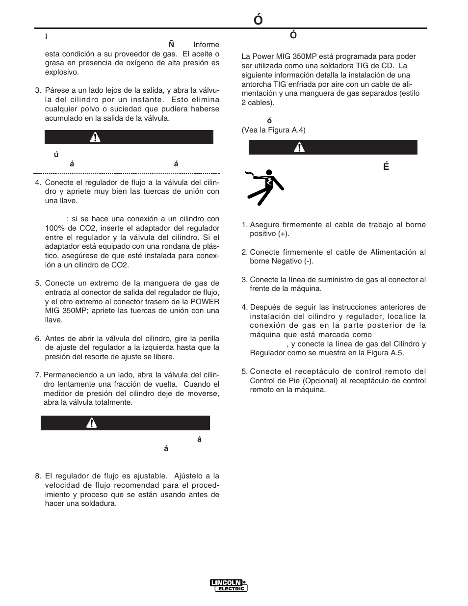 Instalaci ó n, Advertencia | Lincoln Electric IM859 POWER MIG 350MP User Manual | Page 12 / 46