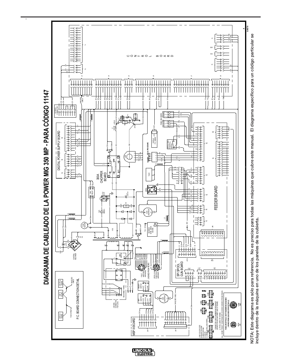 Diagramas de cableado, Power mig 350mp, Feeder board | Ms p ii i bo ar d, 30 0a ch op pe r bo ar d, P. c. bo ar d co nn ec tion de ta il, Spi sp oo l gu n bo ar d, Dig ital p ow er su pp ly bo ar d | Lincoln Electric IM859 POWER MIG 350MP User Manual | Page 41 / 46