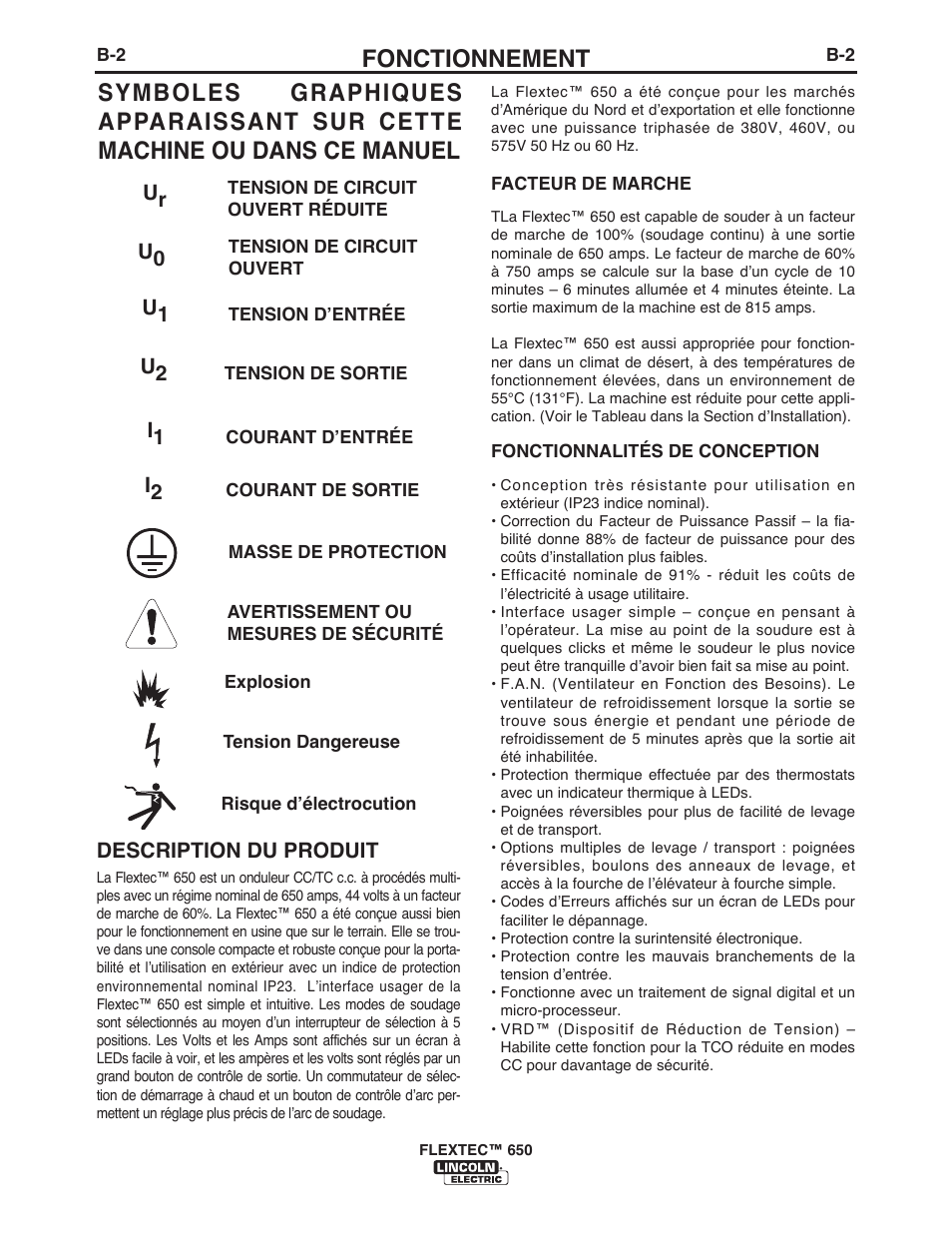 Fonctionnement | Lincoln Electric IM10132 FLEXTEC 650 User Manual | Page 16 / 36