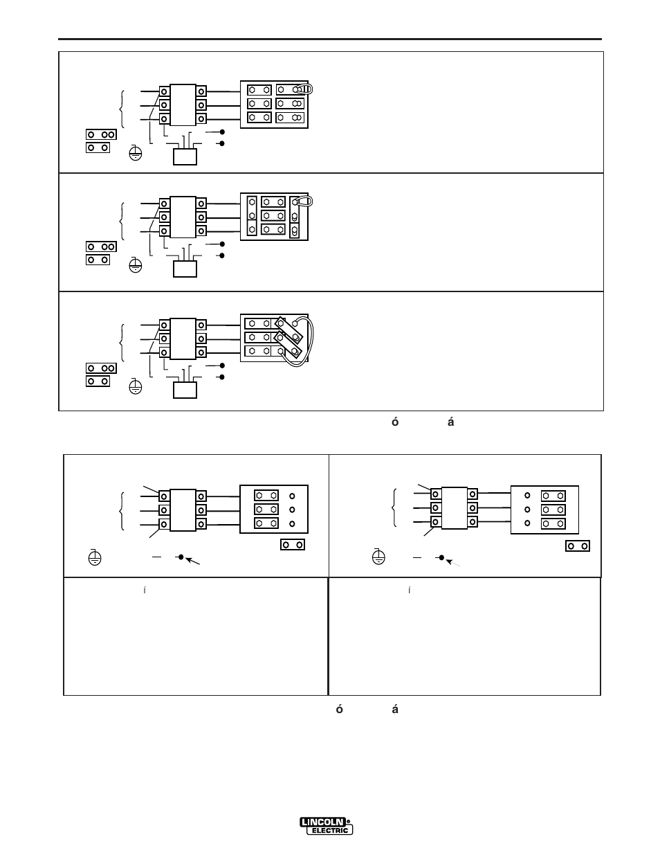 Instalacion, L3 l2 l1, Enlace | H2 h3 tierra, Tierra h2, H3 h1, Enlaces, H4 h1 h2, H3 h1 h2, H2 h1 h3 | Lincoln Electric IM306 IDEALARC DC-600 User Manual | Page 13 / 51