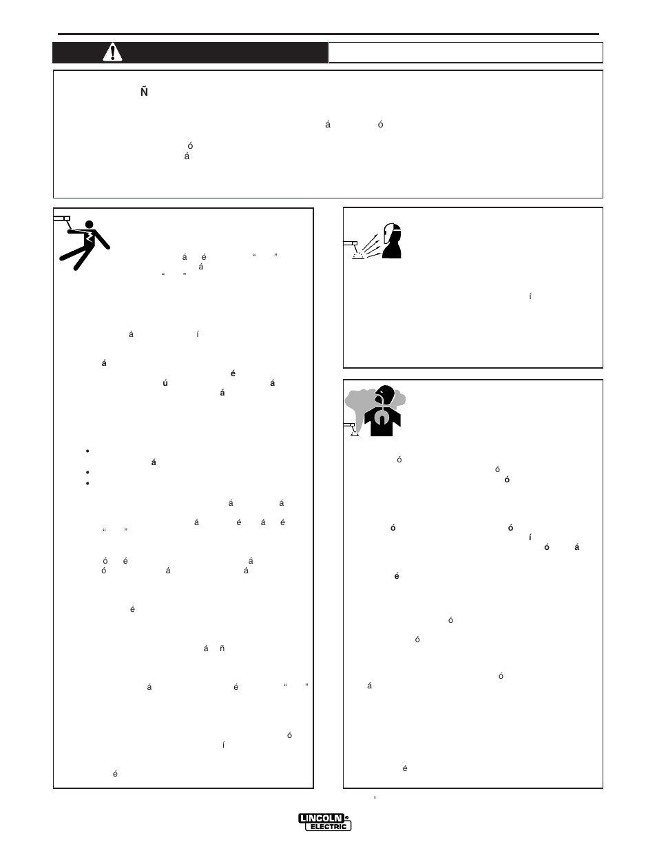 Advertencia, Seguridad, Los rayos del arco pueden quemar | El electrochoque puede causar la muerte, Los humos y gases pueden ser peligrosos | Lincoln Electric IM306 IDEALARC DC-600 User Manual | Page 2 / 51