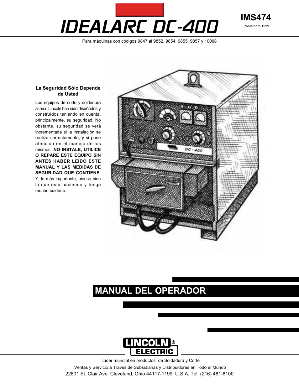 Lincoln Electric IM474 IDEALARC DC-400 User Manual | 51 pages