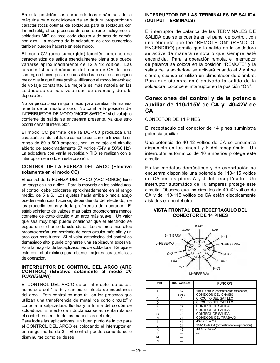 Lincoln Electric IM474 IDEALARC DC-400 User Manual | Page 26 / 51