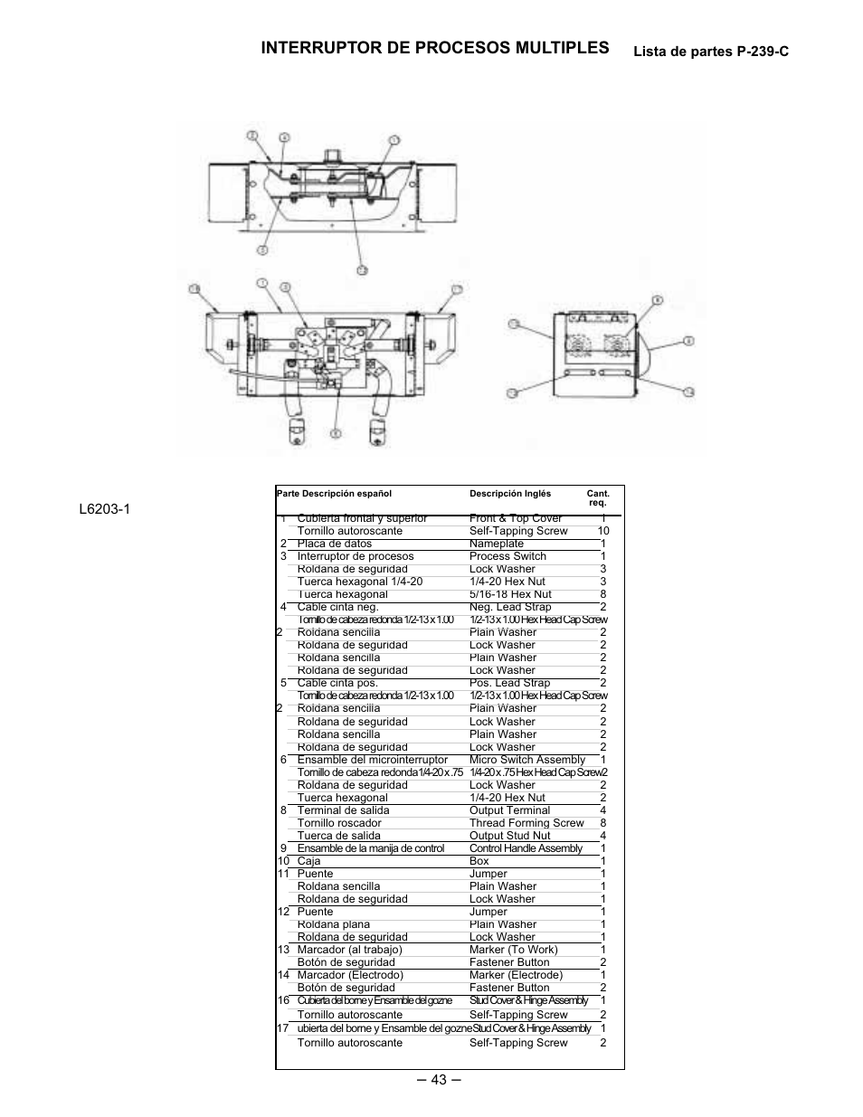 Interruptor de procesos multiples | Lincoln Electric IM474 IDEALARC DC-400 User Manual | Page 43 / 51