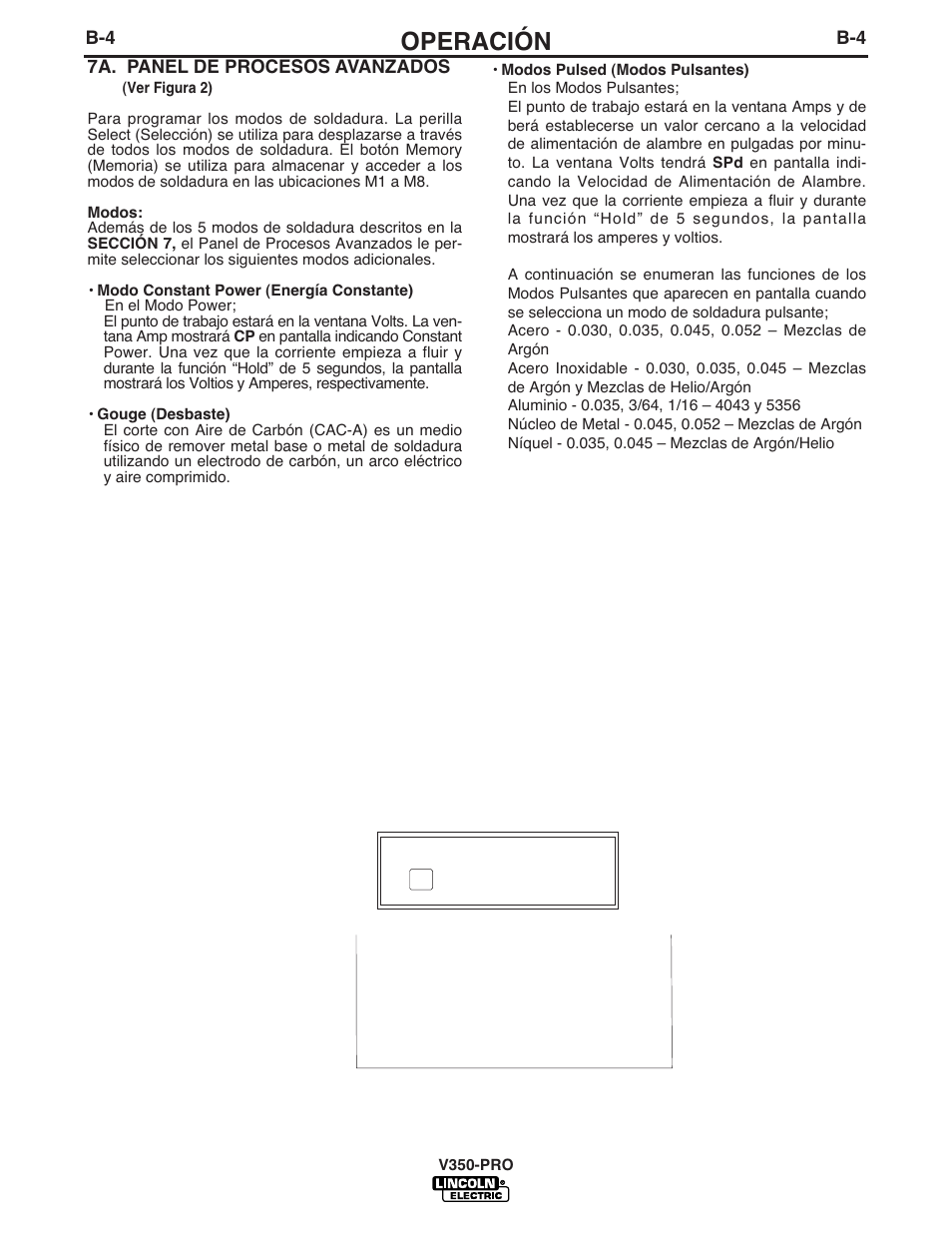 Operación | Lincoln Electric IM731 INVERTEC V350-PRO User Manual | Page 16 / 39