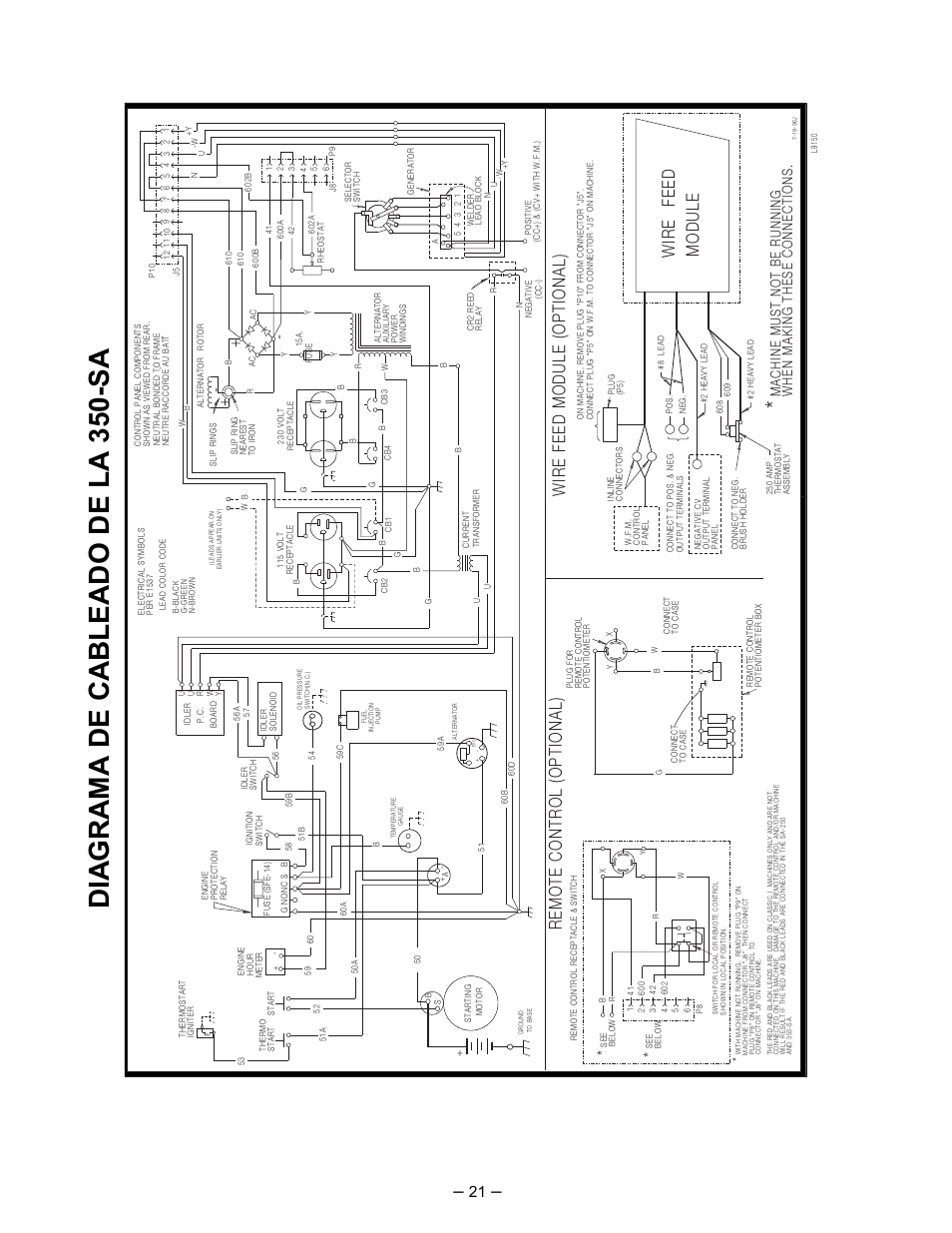 Dia grama de cableado de la 350-sa | Lincoln Electric IM519 350-SA PERKINS User Manual | Page 22 / 39