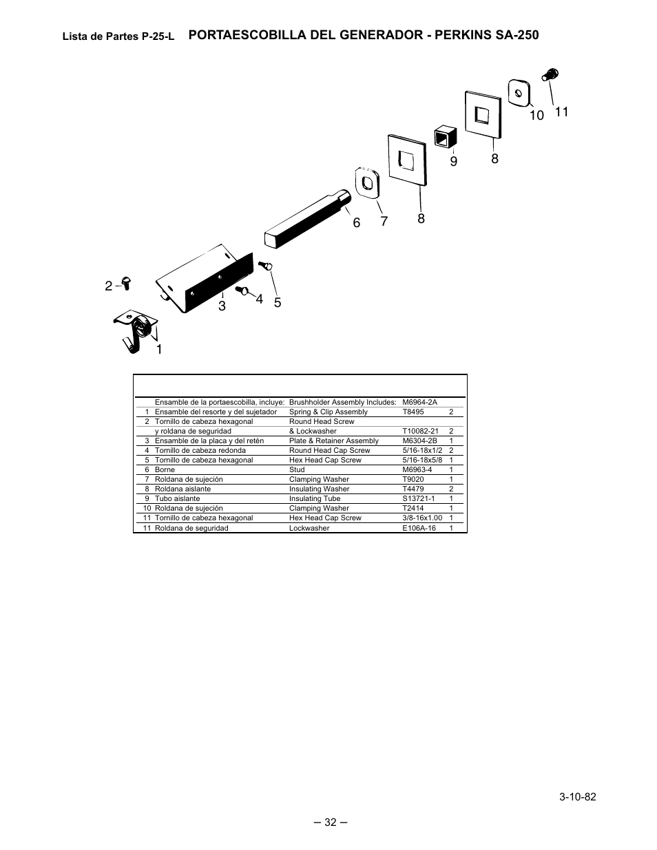 Portaescobilla del generador - perkins sa-250 | Lincoln Electric IM519 350-SA PERKINS User Manual | Page 33 / 39