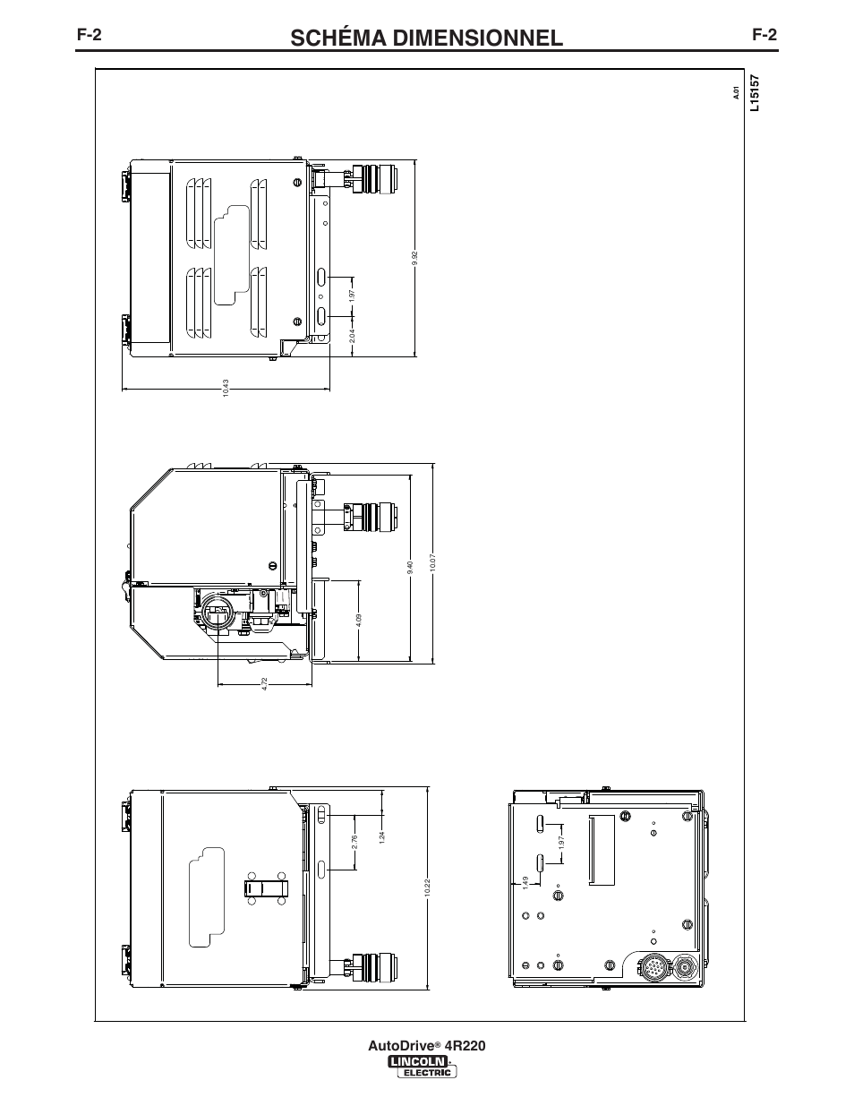 Schéma dimensionnel, Autodrive, 4r220 | Lincoln Electric IM945 AutoDrive 4R220 User Manual | Page 26 / 30