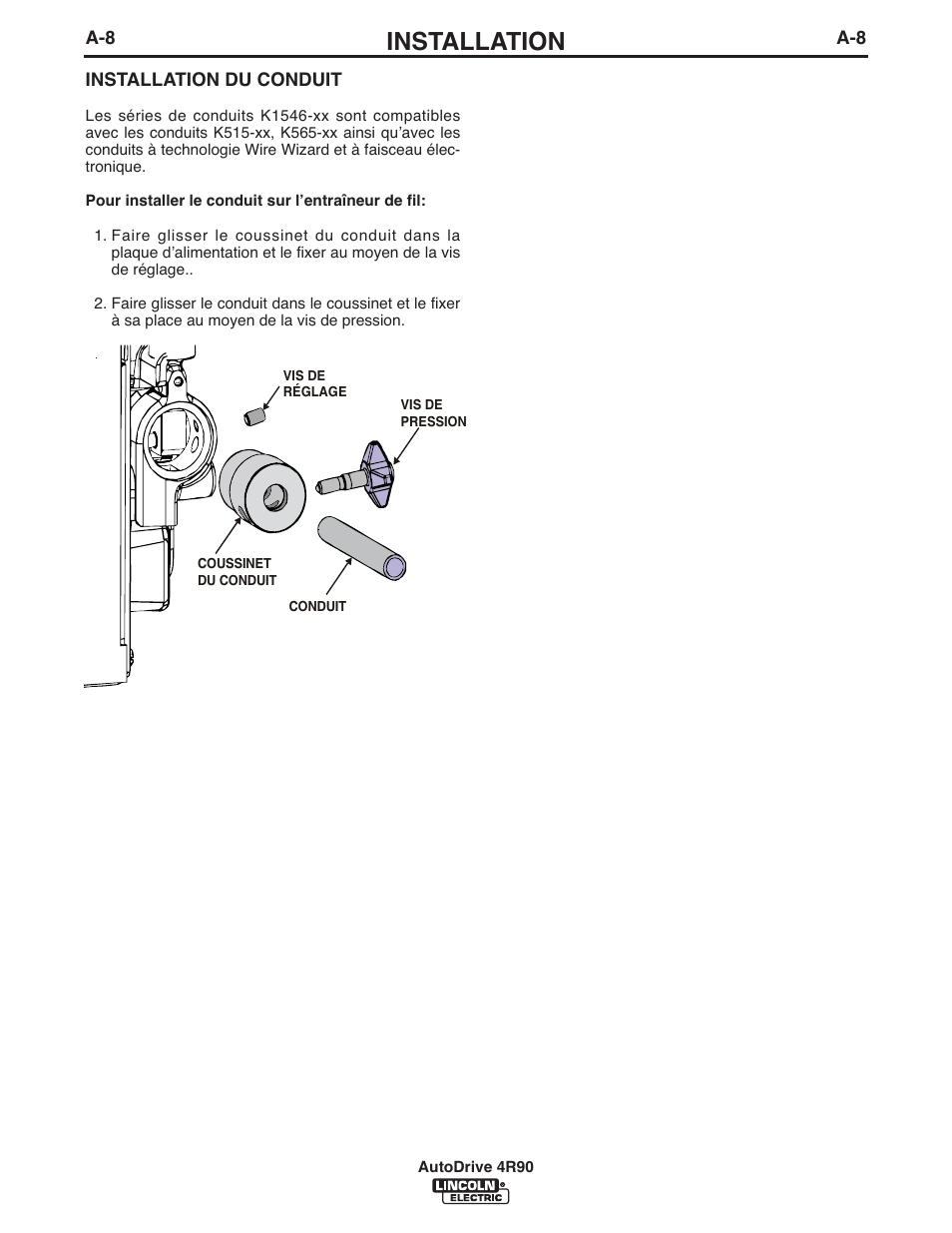 Installation | Lincoln Electric IM952 AutoDrive 4R90 User Manual | Page 15 / 31