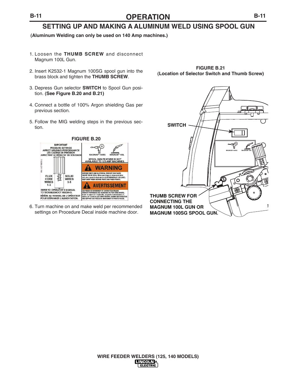 Operation | Lincoln Electric IMT10049 WIRE FEEDER WELDER 125, 140 User Manual | Page 20 / 104