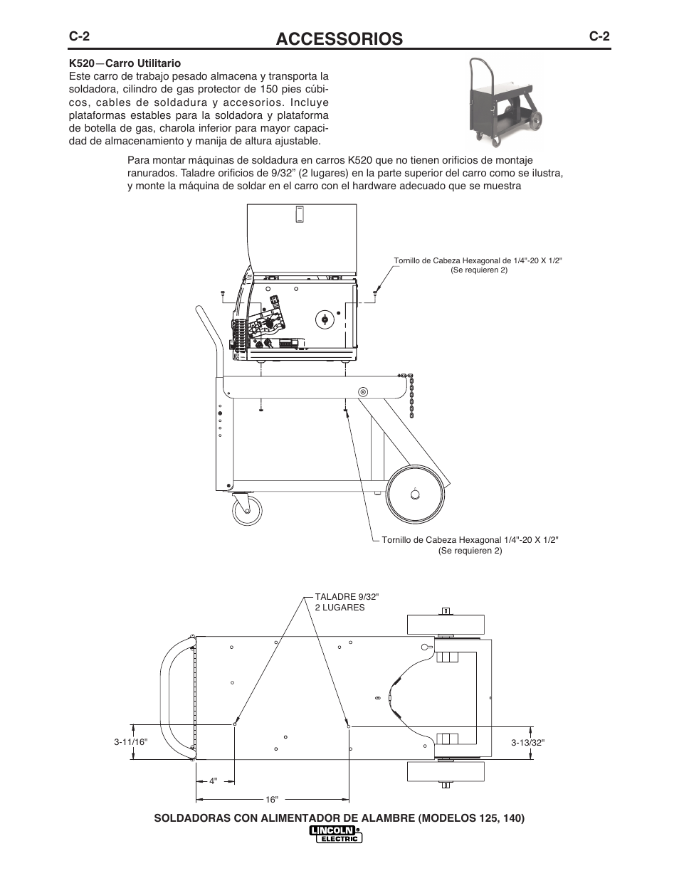 Accessorios | Lincoln Electric IMT10049 WIRE FEEDER WELDER 125, 140 User Manual | Page 56 / 104