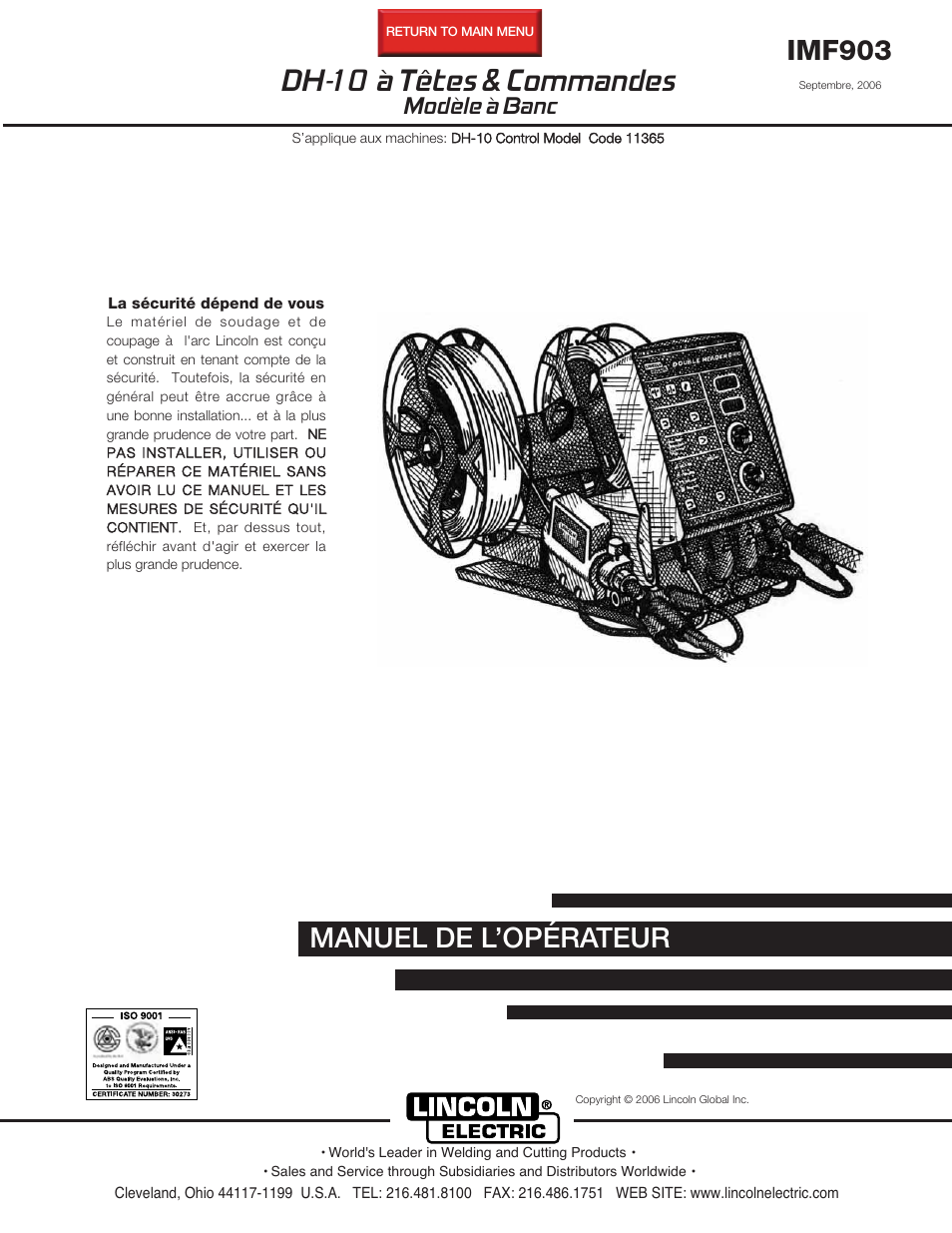 Lincoln Electric IM903 DH-10 Heads & Controls User Manual | 48 pages