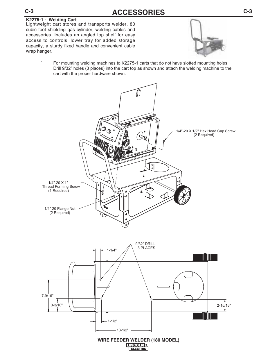 Accessories | Lincoln Electric IMT10075 WIRE FEEDER WELDER 180 User Manual | Page 22 / 92