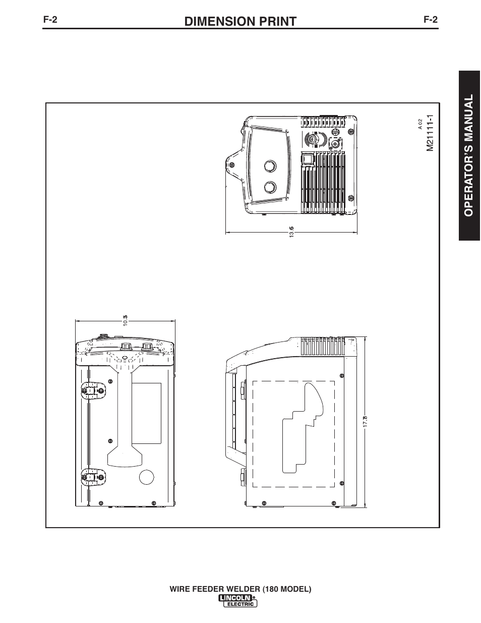 Dimension print | Lincoln Electric IMT10075 WIRE FEEDER WELDER 180 User Manual | Page 29 / 92