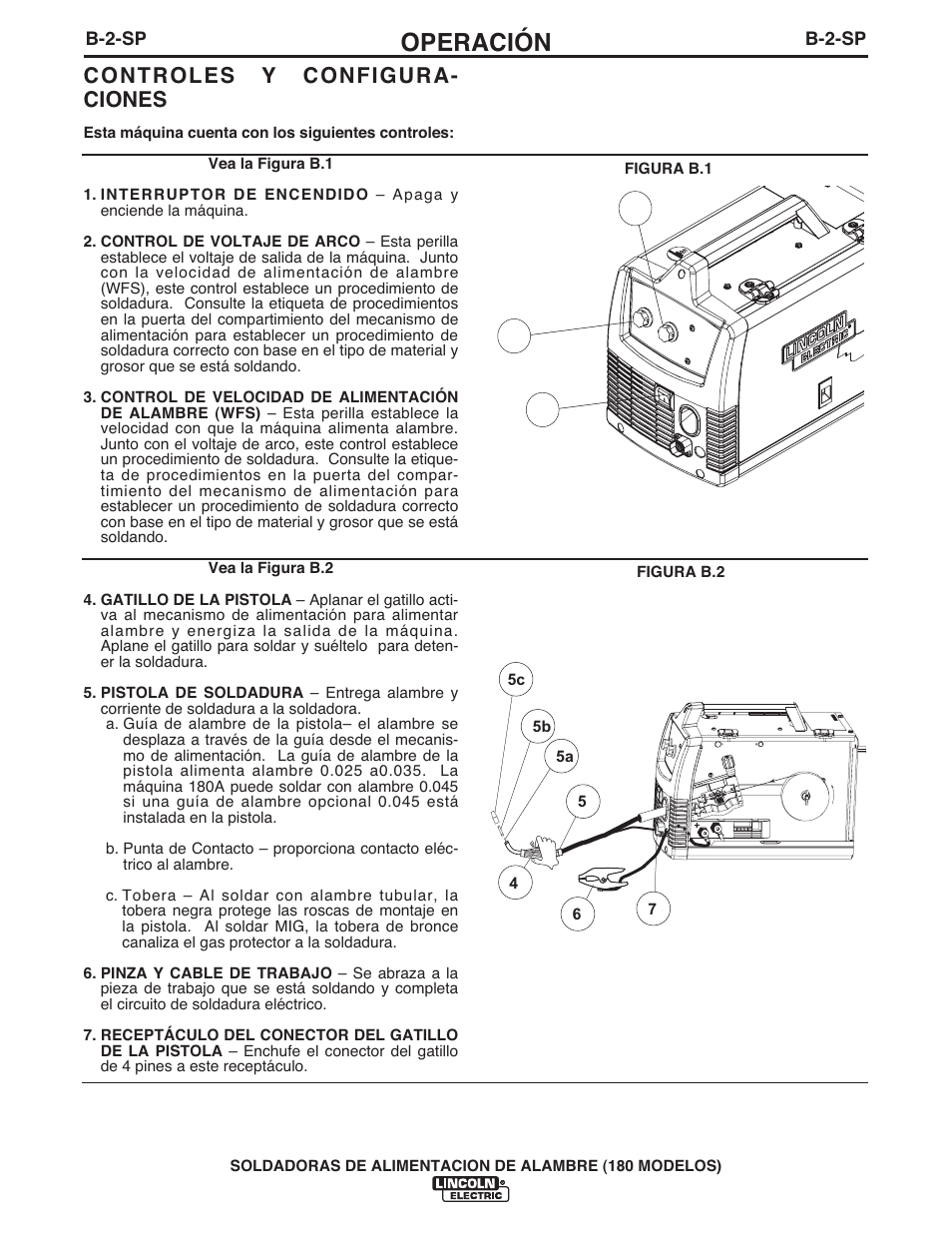 Operación, Controles y configura- ciones | Lincoln Electric IMT10075 WIRE FEEDER WELDER 180 User Manual | Page 40 / 92