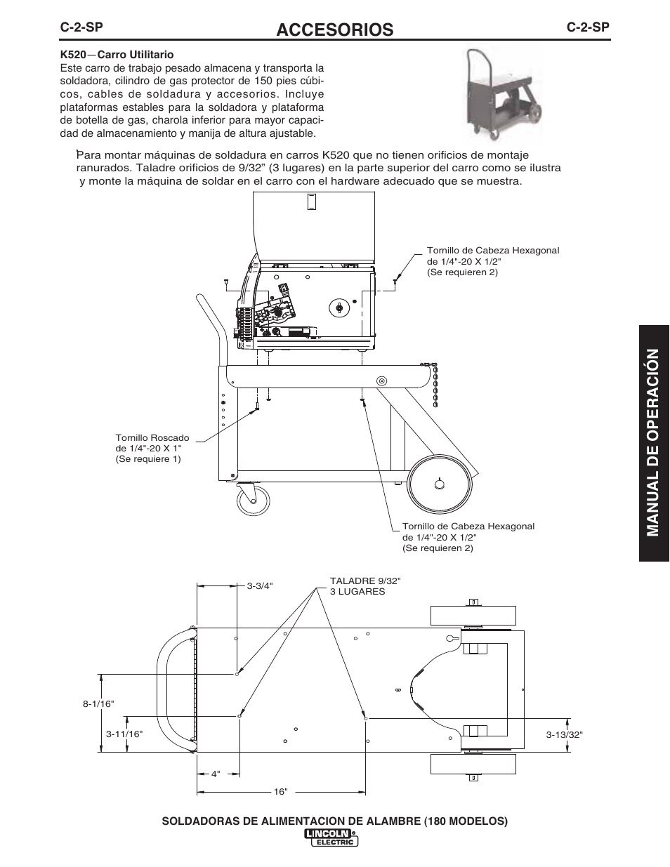 Accesorios, Manual de operación, C-2-sp | Lincoln Electric IMT10075 WIRE FEEDER WELDER 180 User Manual | Page 51 / 92