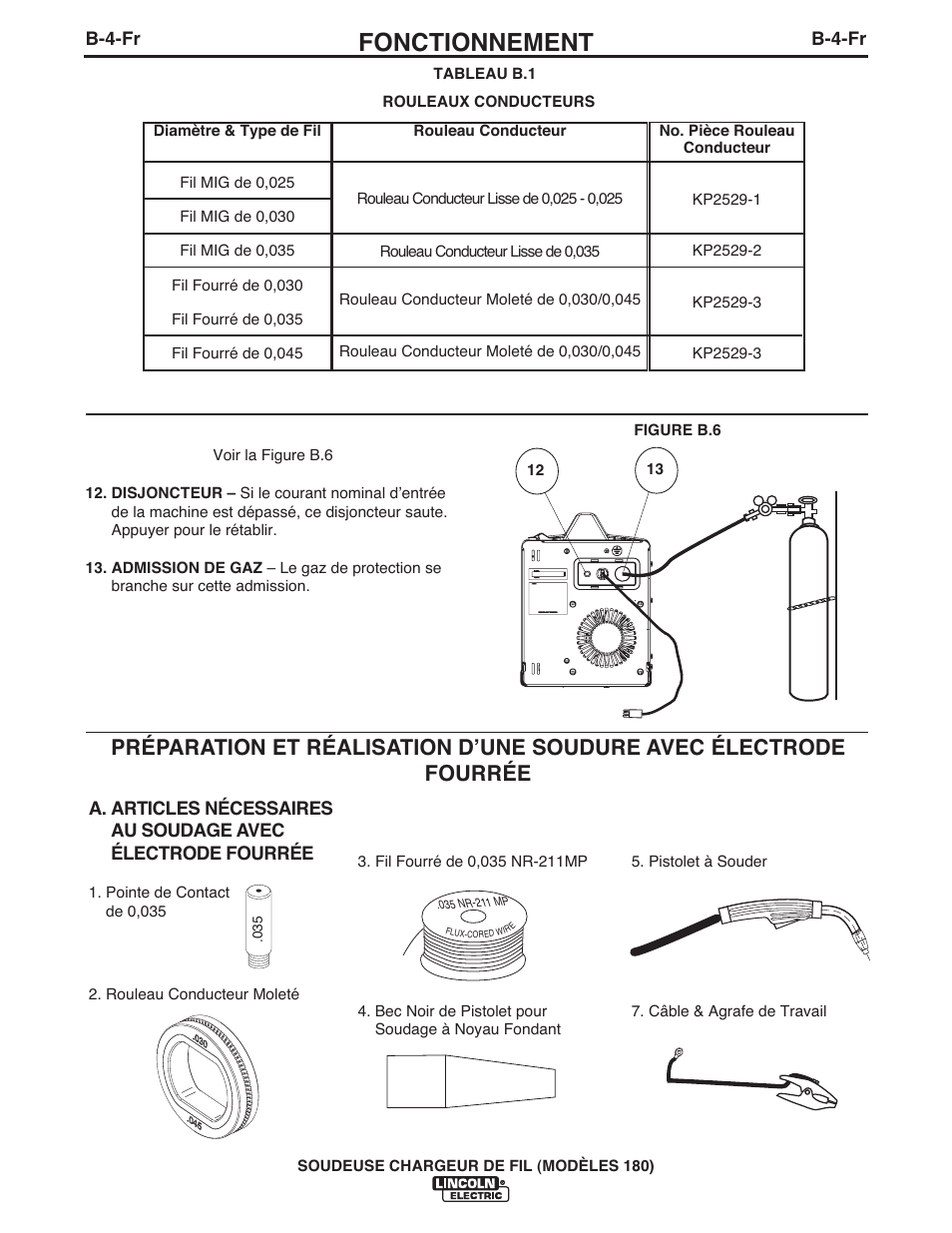 Fonctionnement | Lincoln Electric IMT10075 WIRE FEEDER WELDER 180 User Manual | Page 72 / 92
