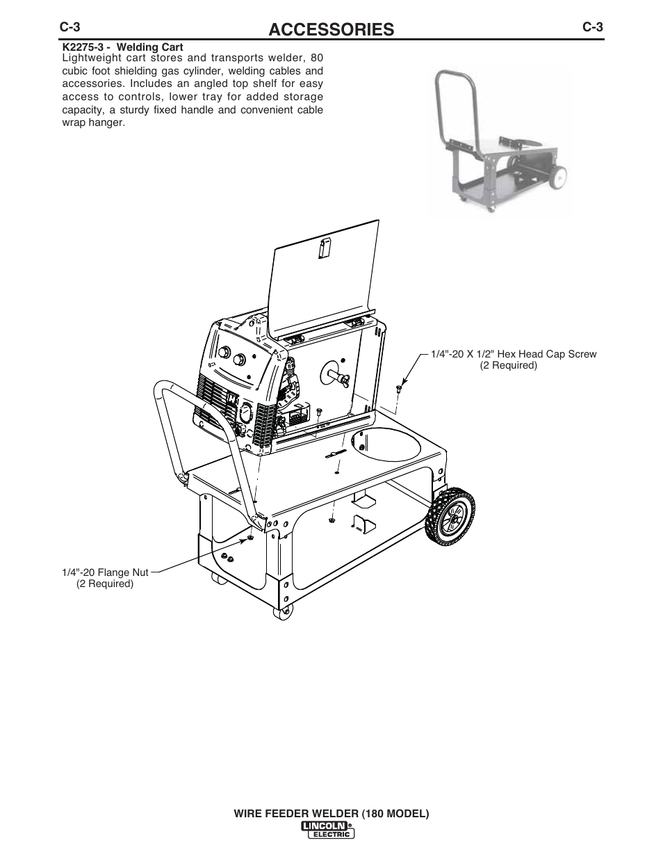 Accessories | Lincoln Electric IMT10135 WIRE FEEDER WELDER 180 User Manual | Page 22 / 92