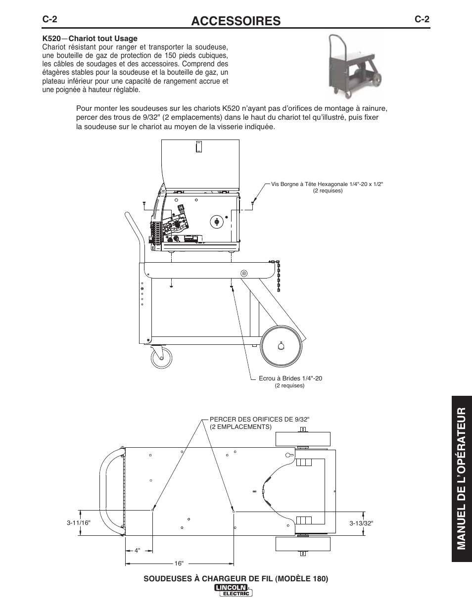 Accessoires, Manuel de l ʼopéra teur | Lincoln Electric IMT10135 WIRE FEEDER WELDER 180 User Manual | Page 81 / 92