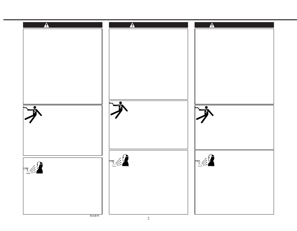 Safety, Seguridad, Sécurité | Warning arc rays can burn, For electrically powered equipment, Advertencia, Avertissement, Los rayos del arco pueden quemar, Para equipos electricos, Le rayonnement de l'arc peut brûler | Lincoln Electric IMT821 HANDY CORE User Manual | Page 2 / 36