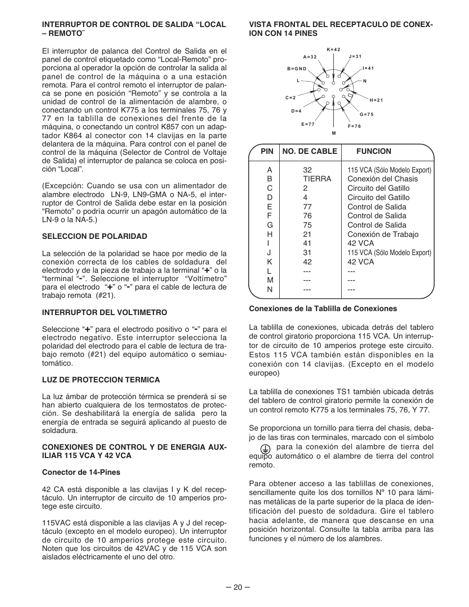 Lincoln Electric IM481 IDEALARC 500-I User Manual | Page 20 / 35